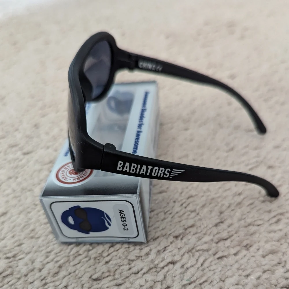 NIB Babiators Jet Black, 0-2 Years